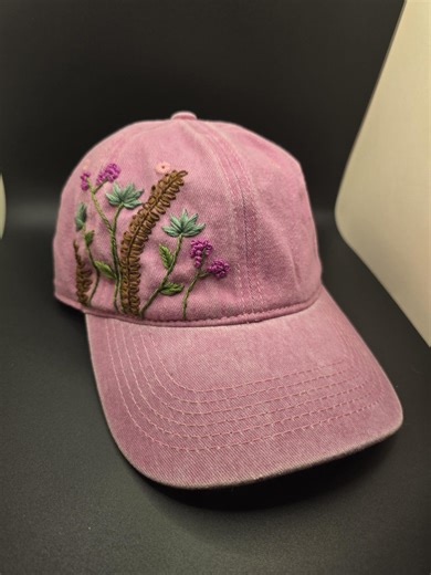 Hand Embroidered Floral Cap - Etsy