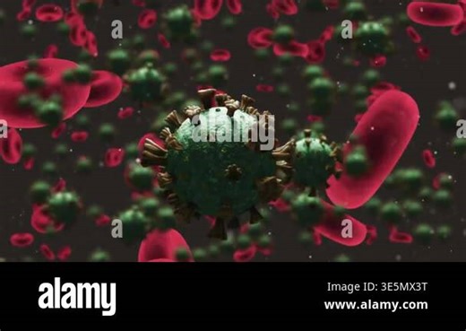 White particles over covid-19 cells and blood vessels floating against grey background. covid-19 coronavirus pandemic concept Stock Video Footage - Alamy
