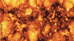 Realistic Texture of the Sun Surface with Solar Flares. Space Background