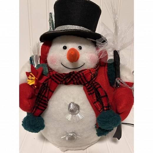 Fiber Optic Mr Snowball Snowman Light Changing Christmas W Broom 12” Vintage - Etsy