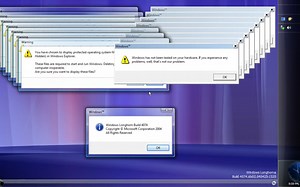 Windows Longhorn build 4074 crazy error