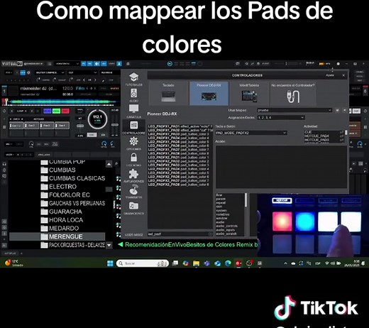 Configuración de pads de colores en Virtual DJ
