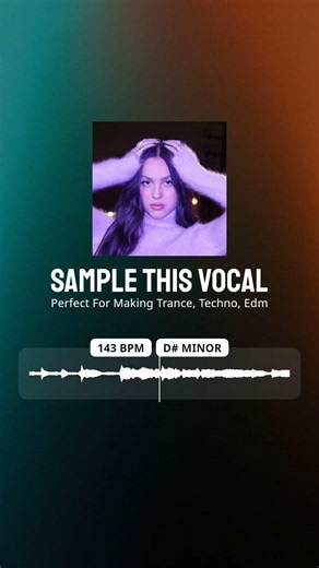 Sample this vocal 143 BPM Trance Techno #samplethis #vocalample #acapella
