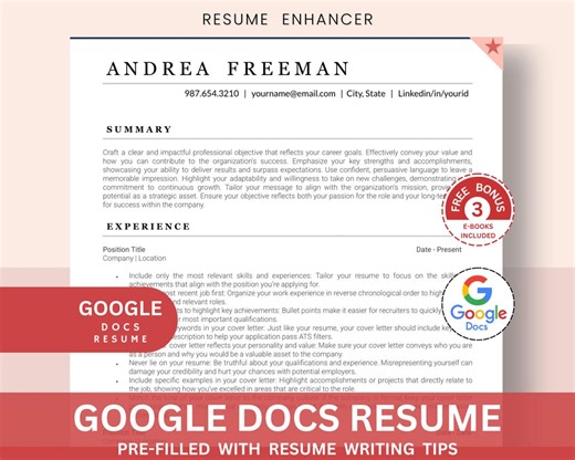 Plantilla de CV ATS para Google Docs / CV y carta de presentación modernos (descarga digital) - Etsy México