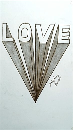 Writing love in 3D words||3d drawing love #shorts #viral