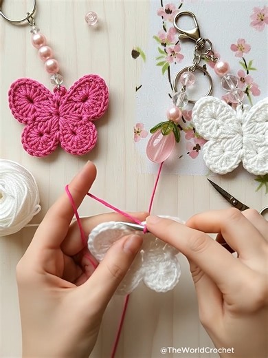 Cute Crochet Butterfly Keychain DIY Tutorial