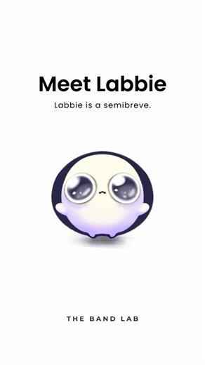 The Band Lab on Instagram: "Meet LABBIE, our official semibreve mascot. They say a semibreve is a “whole note,” and that’s exactly what LABBIE is to us! So excited to have this little semibreve join us on our musical adventures! Welcome to the family, LABBIE! ❤️ #labbie"