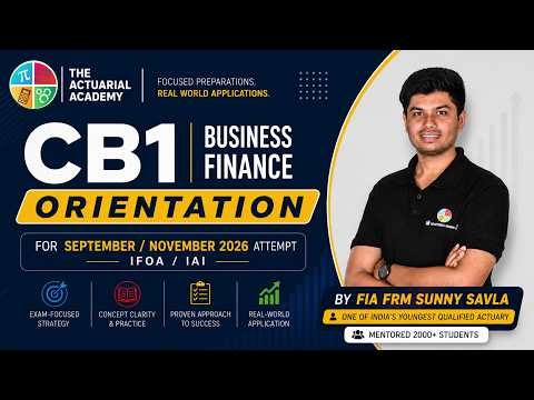 CB1 Orientation | September & November 2026 | IFOA | IAI | Actuarial Science