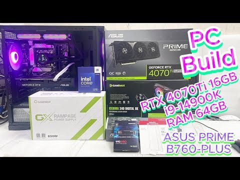 PC Build RTX 4070Ti 16GB i9-14900K RAM 64GB | ASUS PRIME B760-PLUS | Full PC Assembly step-by-step