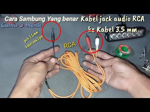 cara sambung kabel bekas Jack audio RCA ke jack audio aux 3.5 mm ‪@richichannel86‬