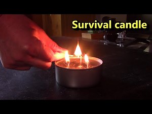 How to make a 3-Wick Candle! Homemade Survival Candle! Easy DIY (super simple) 18 hr burn - reusable