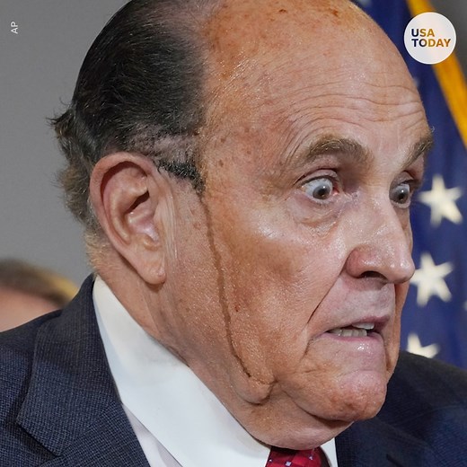 Rudy Giuliani had a very bad hair day https://bit.ly/3nEHDjq | USA TODAY Video