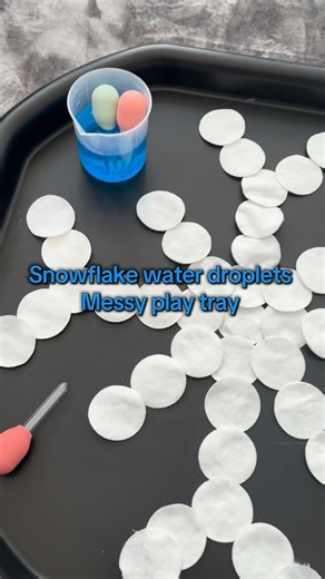 Dannie Wood on Instagram: "Droppers are great for children to delvelop their fine motor skills ❄️ You will need to- - droppers (@inspiremyplay) - cotton wool pads - jugs - water - food colouring #messyplay #tufftray #toddleractivities #earlyyears #playideas"