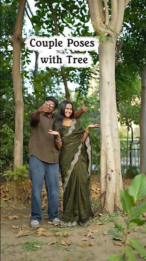 Couple Poses with Tree 🌳 #poses #couple #couplepose #couplegoal