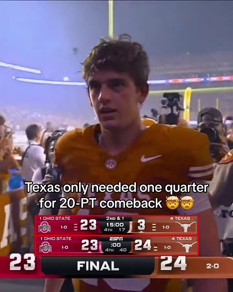 Arch Manning comeback vs Ohio State: Texas 20-point rally in one quarter