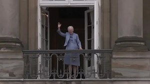 Danish queen greets well-wishers at the royal palace