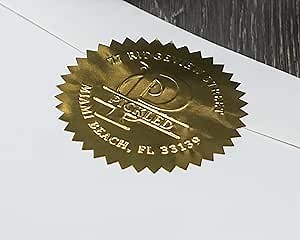 100pcs Gold or Silver Embossed Foil Blank Certificate Self-Adhesive Sealing Stickers - Perfect for Invitations, Certification, Graduation, Notary Seals, Corporate Seals, Personalized Monogram Emboss