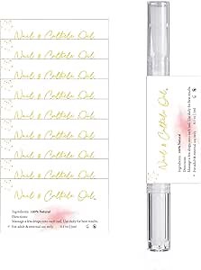 Empty Cuticle Oil Pen Label Sticker for Nail Tech Manicure Nail Artist Must Haves Nail Growth Care Packaging Staff 100pcs (white 1 x 2in)