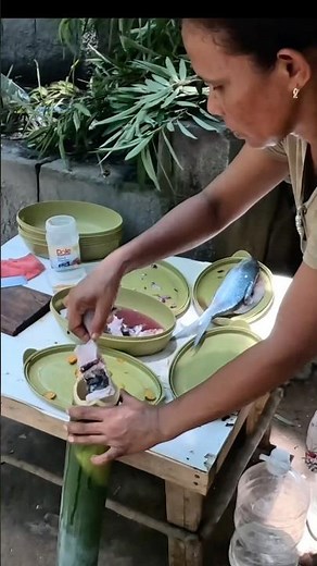 Bamboo Cooked Bangus (Milkfish) Filipino Style 🇵🇭 | Authentic Seafood Recipe #shorts