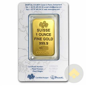 1 oz PAMP Gold Bar (In Assay)