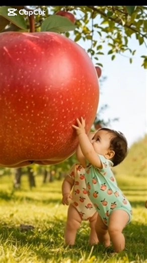 "তিন বেবি আর বিশাল আপেল 🍎।Three Cute Babies & the Giant Apple 🍎"#shorts