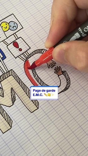 Vous me l’avez beaucoup demandée et elle m’a sacrément donné du fil à retordre, voici ma proposition de Page de garde pour l’EMC 📒✏️✨ #pagedegarde #pagedegarde2023 #pagedegardeemc #emc #rentreescolaire #pagesdegarde #dessin #ladoucejournee