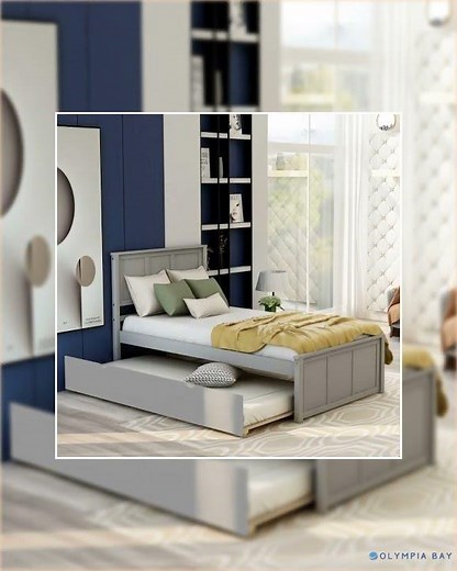 Platform Bed with Twin Size Trundle, Twin Size Frame