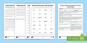 Choose Nouns or Pronouns for Clarity Lesson Ideas and Resource Pack
