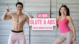 35 MIN GLUTE ABS WORKOUT I low impact, with modification, no repeats Try this low impact glute & abs routine to build strength and toned muscle! Today we will focus on slow and controlled movements to really feel those booty and abs burn. You can complete this workout with a pair of dumbbells or without any equipment. See you on the mat!! . 35 นาที ก้นและต้นขากระชับ หน้าท้องเฟิร์ม I มีท่าทางเลือก รวมยืดกล้ามเนื้อ มาแล้วค่าาา วันนี้เรามาเน้นท่าฝึกกระชับก้น ต้นขา รวมถึงเฟิร์มหน้าท้องกันค่ะ เป็นท่า