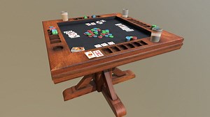 Poker Board Game Table - Downloadable - 3D model by Vertice Studios (@VerticeStudios)