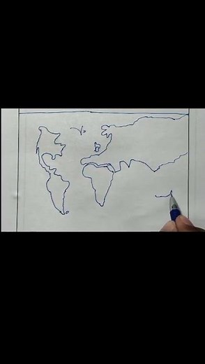 How To Draw World Map Easily #education #motivation #upsc