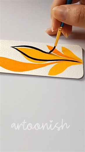 Aesthetic Yellow Orange Boho Art Bookmark 💛🧡 Minimal Abstract Painting #bookmark #bohoart #acrylic