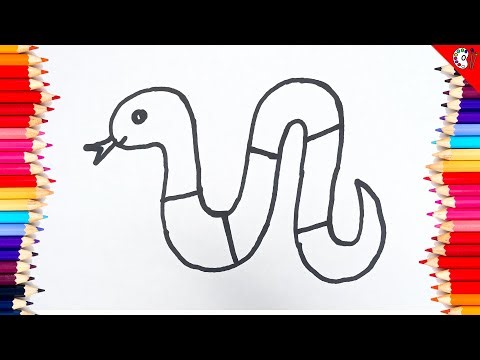 Rainbow Snake Drawing on Dotted Tracing Lines for Easy Learning | Let's Color Together!
