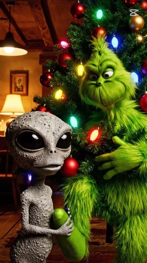 ETuȚ îl prinde pe Grinch cand vrea sa fure bradul #alien #grinch #christmas #fyp #shorts #viral