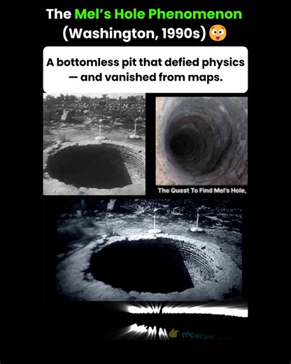 M Repurpose on Instagram: "In the 1990s, a man in Washington claimed to have discovered Mel’s Hole — a seemingly bottomless pit defying physics. The phenomenon attracted attention from scientists, journalists, and paranormal enthusiasts, but the hole mysteriously vanished from maps. Disturbing details include: – Reports of objects disappearing in the pit – Strange energy readings – Government interest and investigation – Witnesses who feared the unexplained Was it a natural anomaly? A gateway to