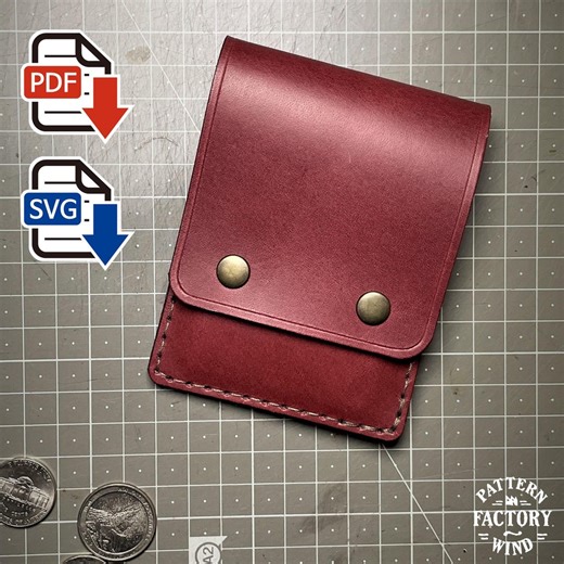 Minimalist Leather Flap Wallet PDF & SVG, Easy DIY Leather Craft Pattern - Etsy
