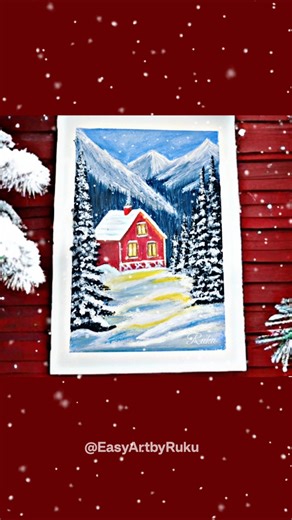 Winter Comes Alive in Just a Few Strokes ❄ Oil Pastel Winter Art #winterart #shortsart