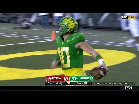 Oregon QB Bo Nix 80 Yard TD Run vs Stanford | 2022 College Football