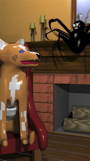 Ah! Giant spider on the wall! #shorts #animation #spider #giantspider #scary #relatable