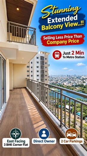 Direct Owner | Ready To Move-In 3BHK Flat For Sale Gated Community | 2 MIN To Metro | 2 Car Parkings