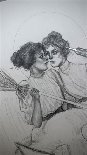 The Lovers 🧹🌙 ✨ Prints of these lovebirds are now available✨ #witchcraft #witch #witchart #witchvibes #witchtok