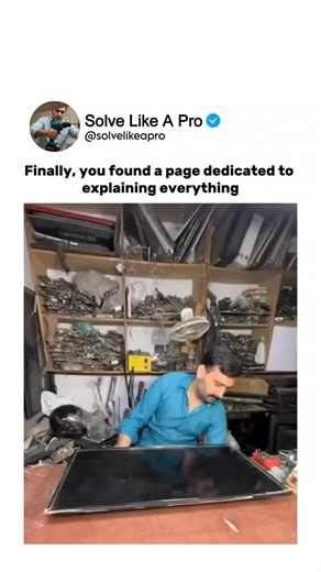 Solve Like A Pro on Instagram: "An Indian repairman fixing a broken TV in just minutes is a perfect example of real skill in action. Years of hands-on experience train the eyes to spot problems instantly. What looks like magic is actually deep understanding. Most TV issues come down to a few common faults—loose connections, damaged components, or power supply problems. Experienced technicians recognize patterns faster than any manual. That speed only comes from repetition. Instead of replacing t