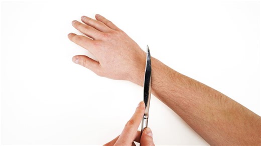 Fake cuts and lots of fake blood