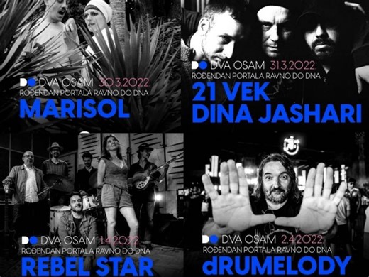 Portal Ravno do dna slavi rođendan, četiri odlična koncerta regionalnih bendova u klubu Dva Osam