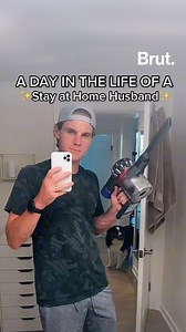 3M views · 12K reactions | "Check your misogyny at the door: It's a day in the life of a stay-at-home husband." He cleans the house. She pays the bills. Brut spoke to Hunter and Maya Leppard about the story behind their hilarious TikTok videos. | Brut | Facebook
