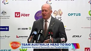 "Go get 'em!" Governor General Sir Peter Cosgrove farewells the Australian Paralympic Team ahead of the Rio Games. The action begins on Thursday on 7TWO. #Rio2016 #7News | 7NEWS Sydney