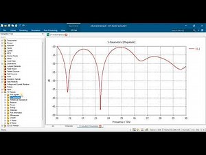 1x4 array antenna design with radome for 24ghz in cst