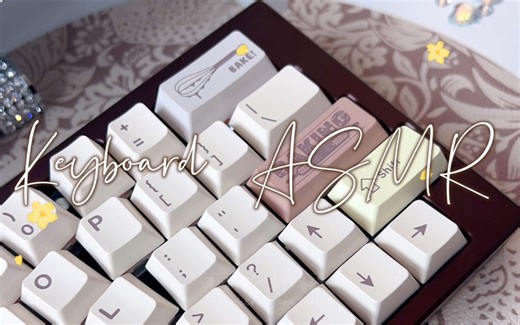 ｛解压白噪音｝一块咖啡面包爱丽丝人体工学机械键盘打字音敲击音 专注学习缓解疲劳助眠舒压向