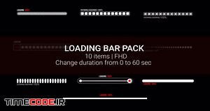 دانلود پروژه آماده افترافکت : نوار بارگذاری Loading Bar Pack – تایم کد