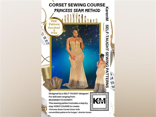 Corset Video Sewing Course: Princess Seam Method - PDF - Instant Download - Etsy